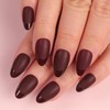 Artquee Burgundy Almond Press on Nails Short Fake Nails with