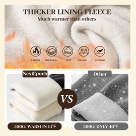 NexiEpoch Fleece Lined Leggings Women - Thermal Thick Winter Warm High Waisted Tummy Control Soft Pants for Snow Cold