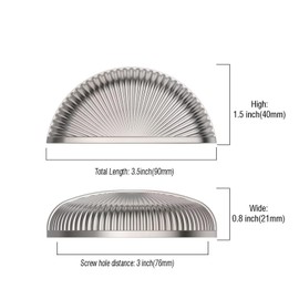 9BUILD 6 Pack Brushed Satin Nickel Retro Door Handle Shell Cup Handles Vintage Kitchen Cupboard Drawer Cabinet Handles Pull Silver Half Moon Furniture Wardrobe Knobs Handware（76MM）