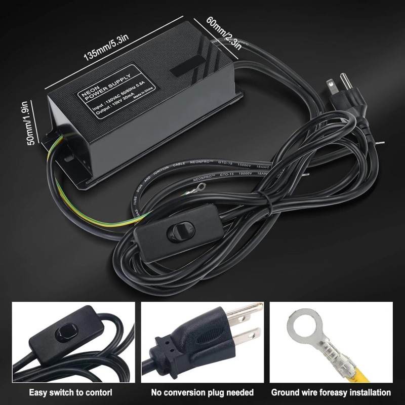 Yaeccc 10KV Neon Sign Transformer Sign Power Supply Electronic Neon
