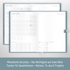 Häfft® Business-Timer Deluxe 2025/2026 A5 "Blue Ginkgo" Buchkalender 18 Monate: