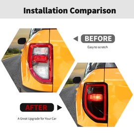 RT-TCZ Tail Light Lamp Cover Trim Decoration Accessories for Ford Bronco Sport 2021-2024,Smoked Black