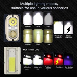 KZK EDC Flat Tactical Flashlight, Rechargeable Pocket Flash Light,Dual-Switches LED Small Flashlight with Digital Display,Stainless Steel 13 Modes Keychain Flashlight for Home,Camping,and Emergency