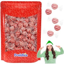 The Dreidel Company Christmas Red and White Peppermint Balls Holiday Hard Candy, Kosher Certified, Individually Wrapped (2 Pounds)