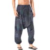 AITFINEISM Men's Causal Harem Pants Loose Drawstring Aladdin Boho Hippie