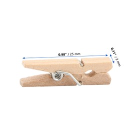 MUKCHAP 500 Pack 2.5cm Mini Wooden Pegs, Natural Wooden Clothes Pegs with Spring, Small Craft Wooden Clips Tiny Clothespins Bulk for Photo, Clothes, Crafts, Home Decor