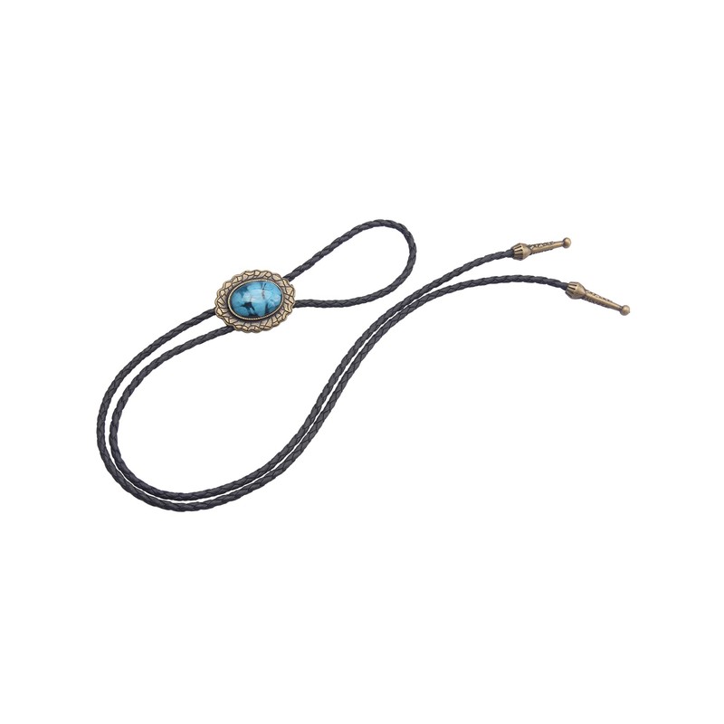 GelConnie Native American Bolo Tie Rodeo Cowboy Corbata de piel
