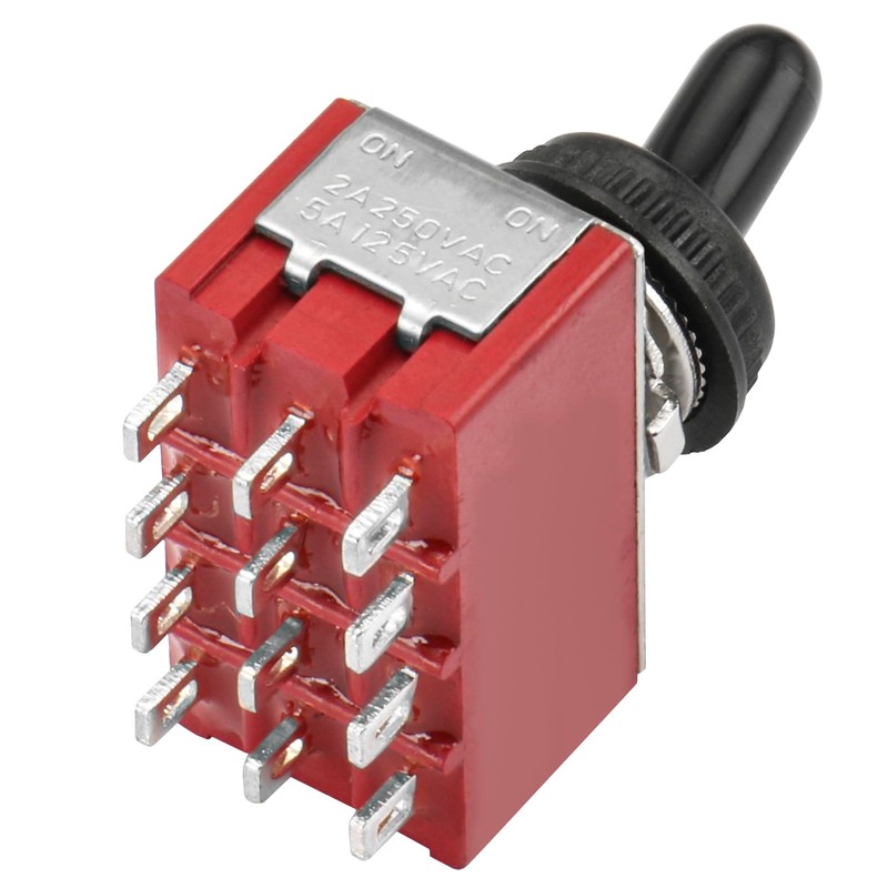 Heschen Miniature Toggle Switch MTS-402 ON-ON 4PDT 12 Pin, 2A