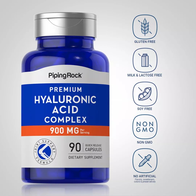 Piping Rock Hyaluronic Acid Capsules | 900mg | 90 Count