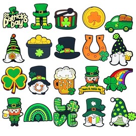 Charms Happy Easter St. Patricks Day Shoes Charms for Girls Kids Boys Adults Cute Charms for Shoes Decoration Party Favor (20Pcs St. Patricks Day)