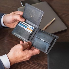 BRAUN BÜFFEL - Men's Wallet Made of Genuine Cowhide Leather Golf 2.0 - Wallet for Men & 8 Card Slots - Timeless Classic Wallet with Mesh Compartment and Split Coin Compartment - Elegant Black, black,