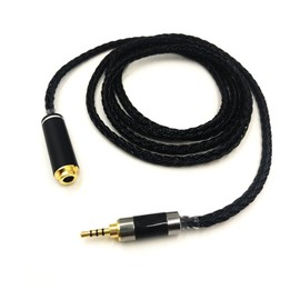 Generic 2.5mm 3.5mm 4.4mm Male to 4.4mm Balanced Female Headphone Audio Adapter Cable，16 Core OCC Silver Plated Headphone Earphone Extension Cable (2.5mm to 4.4mmF), black