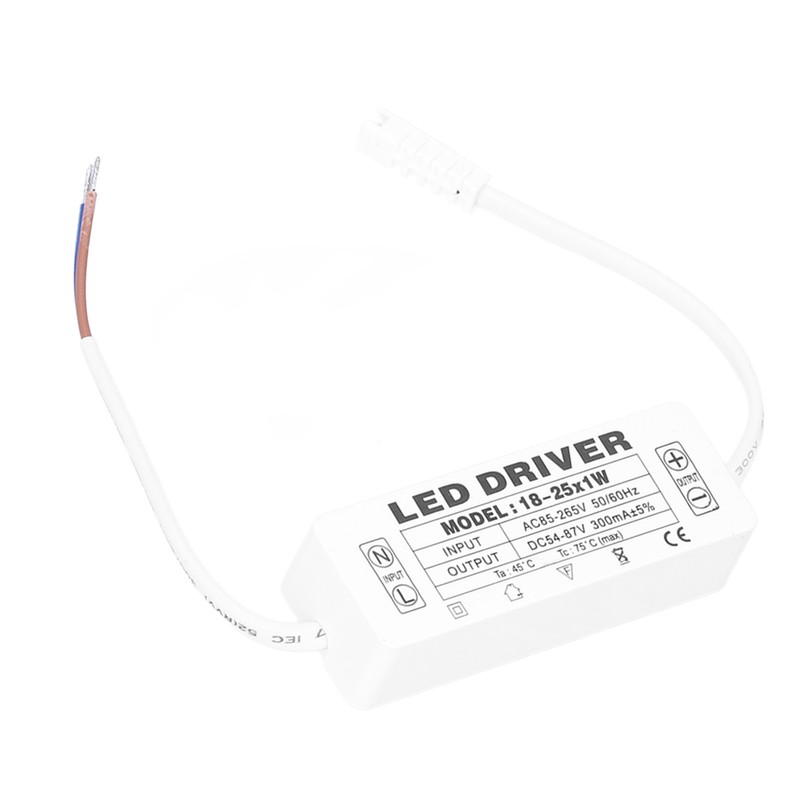 18‑25X1W LED Driver Constant Current 300mA Input AC85‑265V Output 54‑87VDC