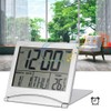 Digital Alarm Clock, Folding Alarm Clock with Calendar/Temperature/Timer LCD Clock
