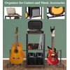 Atsgke 4-Tier Guitar Stand, Brown, Metal, Adjustable, 4 Holder, Tiered