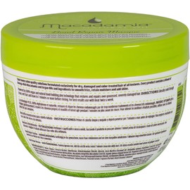 Macadamia- Una mascarilla capilar con tecnología de refuerzo de enlaces 100% vegana y natural que ayuda a revitalizar y fortalecer el cabello seco, dañado y tratado químicamente. Formulada exclusiva