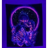 GRHOSE Astronaut Mushroom Forest Planet Blacklight UV Reactive Trippy Tapestry