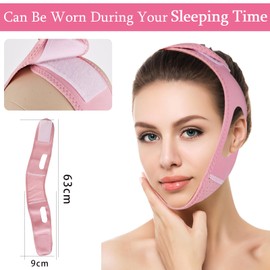 V Face Masks, Reusable Face Bands, V-Line Lifting Chin Strap for Double Chin and Saggy Face Skin, Designed for Daily Use, Pink