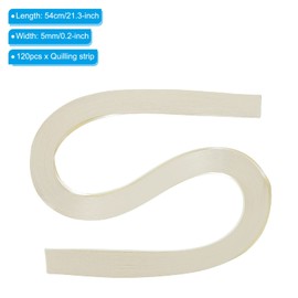 PATIKIL Pack of 120 Ruffle Strips Paper 3/16 Inch (5 mm) 54 cm Origami Paper Quilling Strips for Arts DIY Crafts Christmas Light Beige