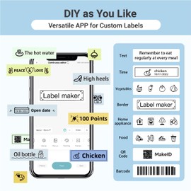 MakeID Label Makers L1 Q1 Refills Waterproof Laminated Custom Stickers Office Labels Replacement 0.63" x 13' (16mm x 4m)