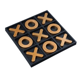 Classic Tic Tac Toe Game, Strategy and Fun Games for Kids, Tabletop Board Games, Party Favours for Kids，Golden Tic-Tac-Toe Board Temperament Home Décor