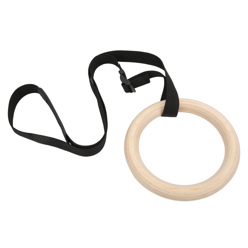 Gym Rings, Wooden 330lbs Capacity Pull Up Exercise Rings for