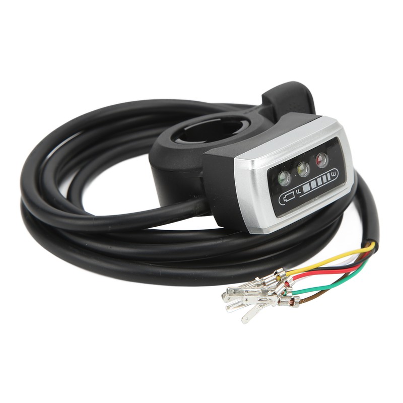 6 Wire Thumb Throttle with ON/OFF Switch Battery Indicator 22mm