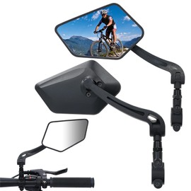 Handlebar Bike Mirror, APLSTOW Adjustable Rotatable Rearview Bicycle Mirror(a pair-C)