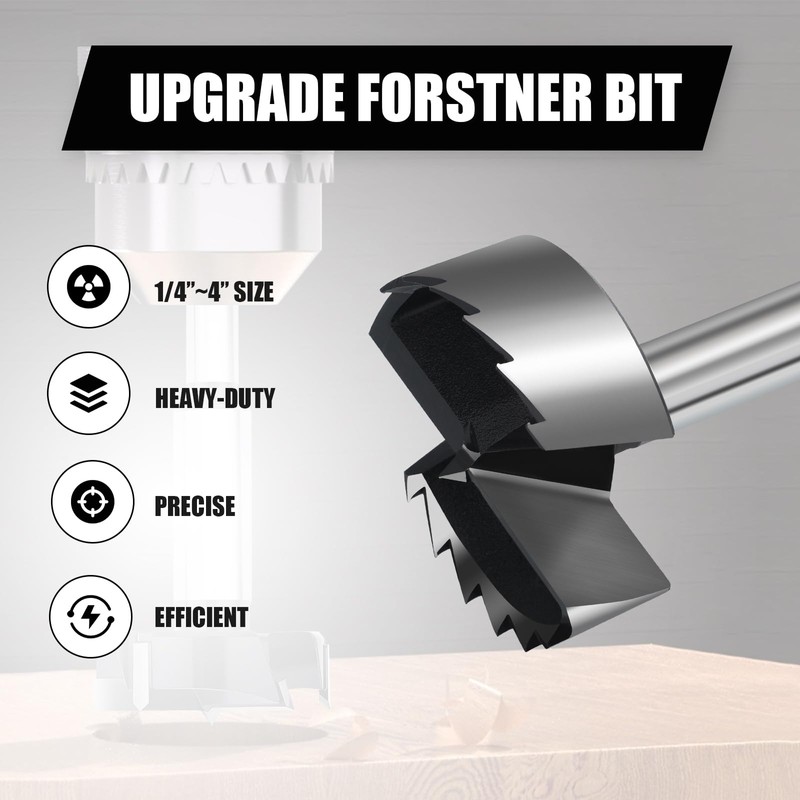 HSAWBIT 41mm Forstner Drill Bit for Woodworking, Forstner Bit Wood