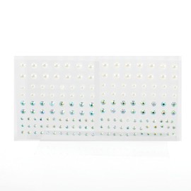 LuxemaR 2 Sheets 5D Pearl&Zirconia Nail Stickers for Nail Art Self-Adhesive plasticpearl&Zirconia Design Stickers Luxury Nail Art Deals Summer for Women Girls, Manicure Decoration​ (PEARLSTAR)