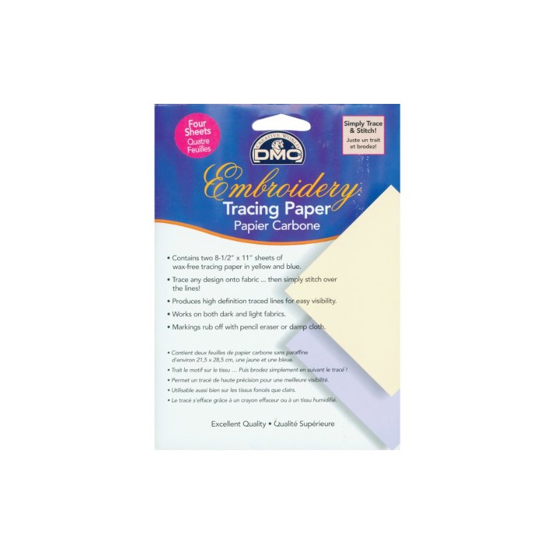 DMC U1541 Embroidery Tracing Paper, Yellow/Blue, 2-Pack