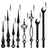 ZZHXSM 14-Piece Black Clock Hand Set, Silent Movement, Aluminum Replacement