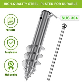 Dolibest Beach Umbrella Sand Anchor, Heavy-Duty Steel Beach Umbrella Holder with 3 Sleeves (Fits 1-2" Poles), Windproof Beach Umbrella Stake, Fully Welded Spiral Base Design for Ultimate Stability