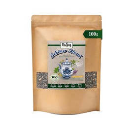 Biojoy Organic Herbal Tea Loose "Schöner Abend" Evening Tea 100 g | Tea blend of chamomile flowers, balm and blackberry leaves and other herbs