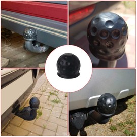 Vehicle Towing Hitch Cover Protective Cap Rubber Ball Cover Protective Cap Ball Head for Car Trailer Car Truck RV Caravan Trailer, Black