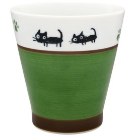 Hasami ware Free Cup Cat Dog Green 505590