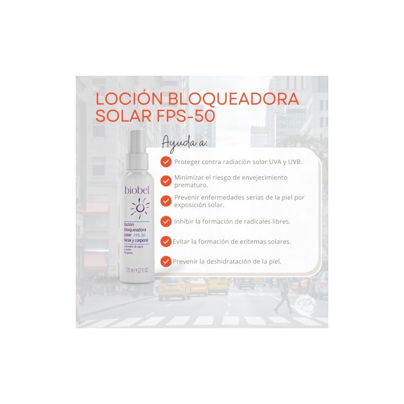 Biobel Loción Bloqueadora Solar FPS-50 125ml
