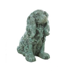 Solid Rock Stoneworks Sitting Long Ear Cocker Spaniel Garden Memorial Statue- 12" Tall- Indigo