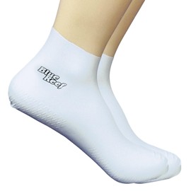 Blue Reef White Anti Verruca 100% Latex Aqua Swimming Swim Pool Socks Sox Tight Fitting Girls Boys Ladies & Men Zig Zag Patterned Sole (White XLarge 8.5-11 Adults)