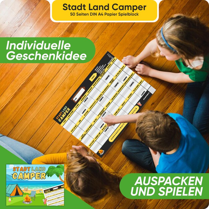 City Country Camper Game Gift DIN A4 50 Pages Paper