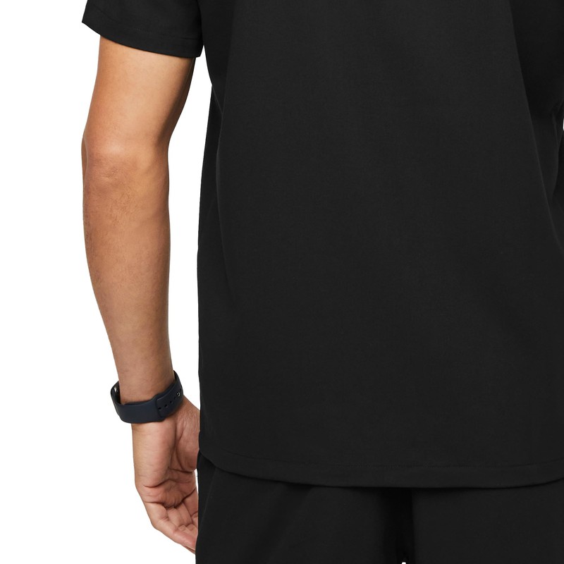 FIGS Leon Three-Pocket Scrub Top for Men - Black, 2XL