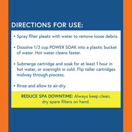Spa Depot Power Soak Hot Tub & Pool Filter Cartridge Cleaner - 2 x 1 lb. Bottles