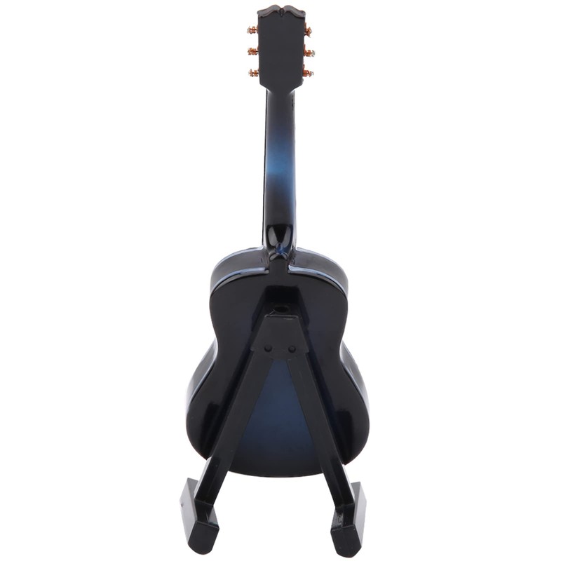 Miniature Guitar Model, Wooden Musical Instrument with Stand and Case,