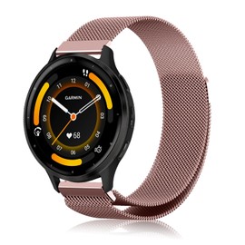 AiMaoo Band, Garmin Venu 3 Compatible Replacement Band, Stainless Steel, Magnetic Included, Sports Band, Magnetic, Stylish, Adjustable, Replacement Belt, Strap for Garmin Venu 3 (Pink)