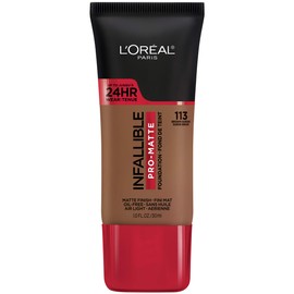 L’Oréal Paris Makeup Infallible Pro-Matte Liquid Longwear Foundation, Brown Suede 113, 1 fl; oz.