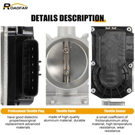 ROADFAR Electric Throttle Body Assembly Compatible for 2009-2010 for Toyota for Corolla | 2009-2010 for Toyota for Matrix Replaces 220300T070, 2203037070