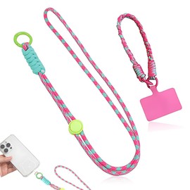 2 Stück Universal Handykette geeignet für alle Smartphones, Kette zum Umhängen um Hals & Handgelenk, Pad mit Kordel, Smartphonekette für Unterwegs,Handyband Universal mit 2 Universelles Pad