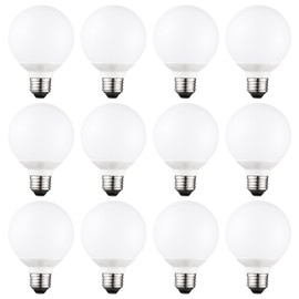 TORCHSTAR 12-Pack G25 LED Light Bulbs, 5W 40W Equivalent, Dimmable 450LM Globe Light Bulbs, 2700K Soft White, E26 Base Decorative Bulb, for Bathroom Vanity or Mirror, UL Listed