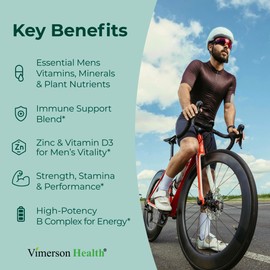 Multivitamin for Men – Essential Mens Multivitamins & Multiminerals 60 Liquid Capsules with Vitamin B12, A, D, C, Zinc, Magnesium & More for Total Body Wellness – 29 Key Nutrients & Vitamins for Men