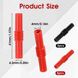 10 Pcs 4mm Female Banana Jack Brass Insulated Safety Shrouded Banana Plug Connectors Adapter
